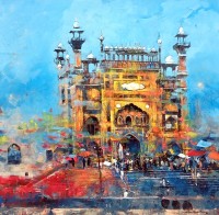 Shan Amrohvi, 30 x 30 inch, Acrylic on Canvas, Cityscape Painting, AC-SA-186